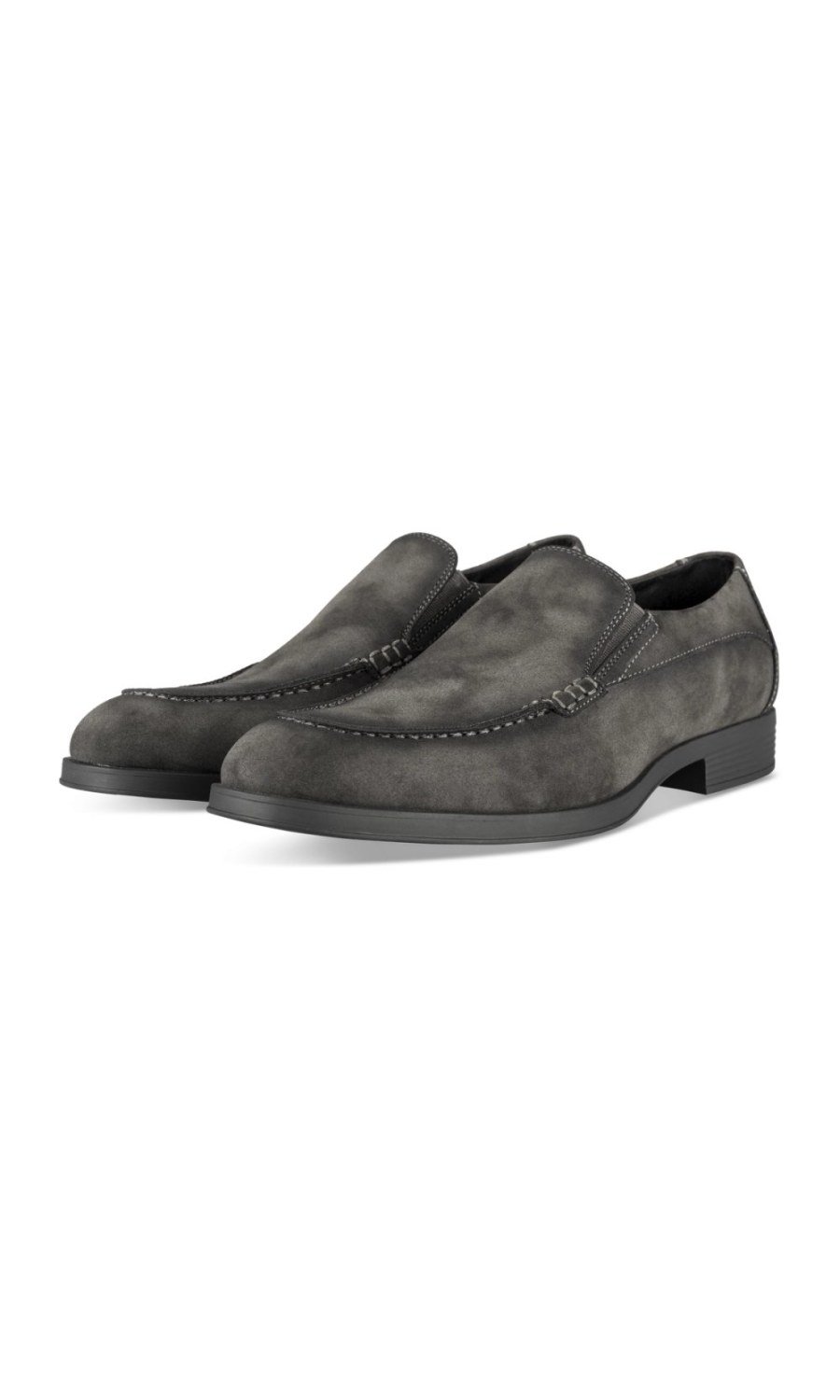 Mocassins aspect suédine gris anthracite
