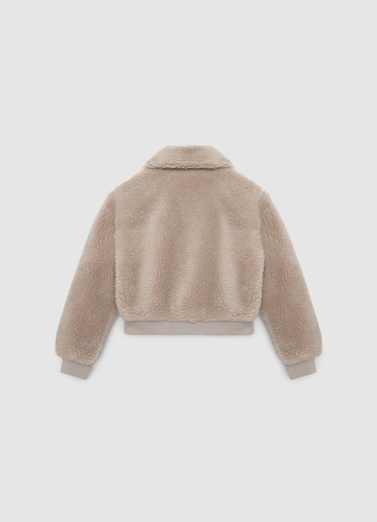 Cropped zip teddy jacket