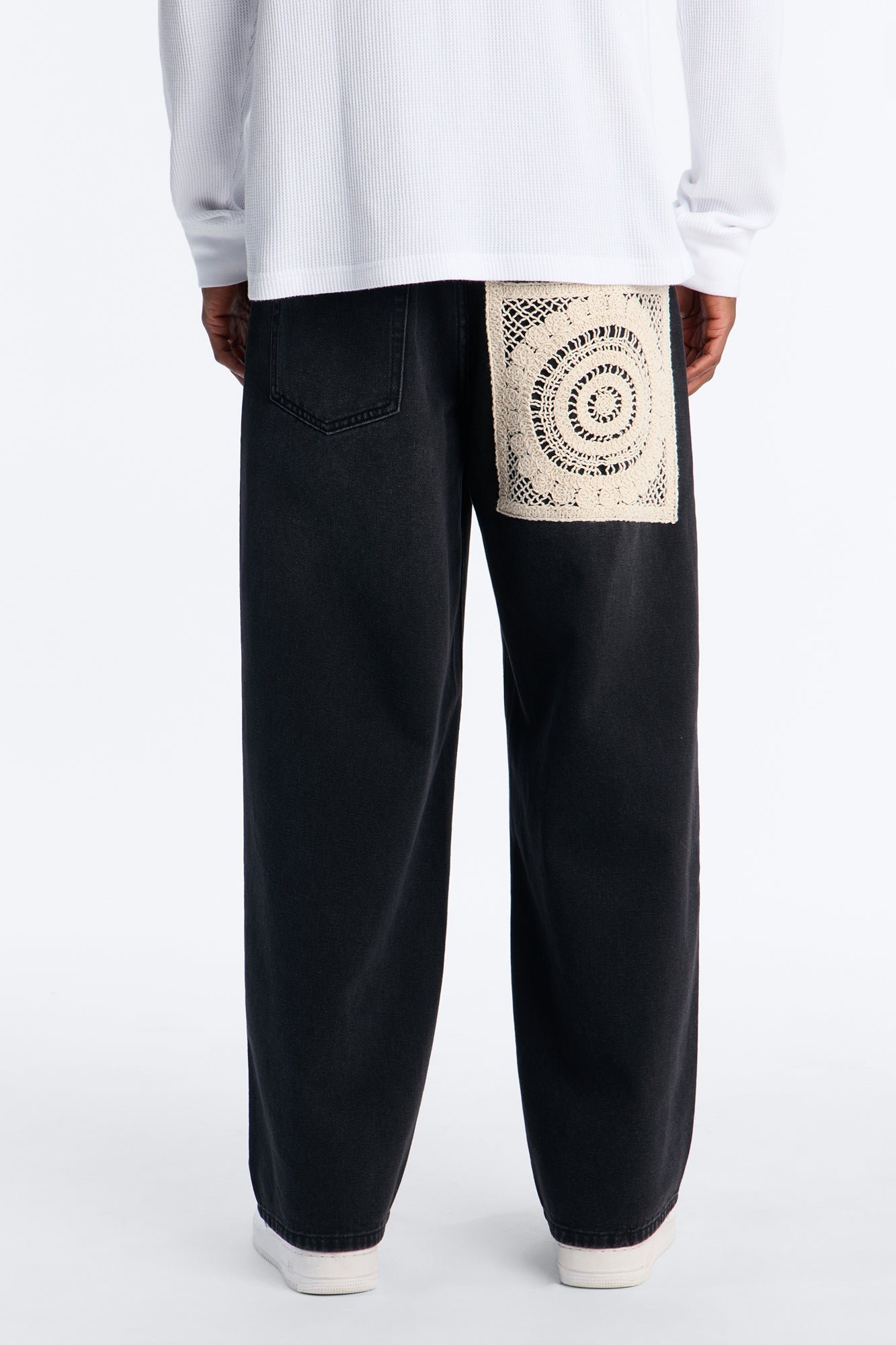 Crochet Cutout Baggy Jean