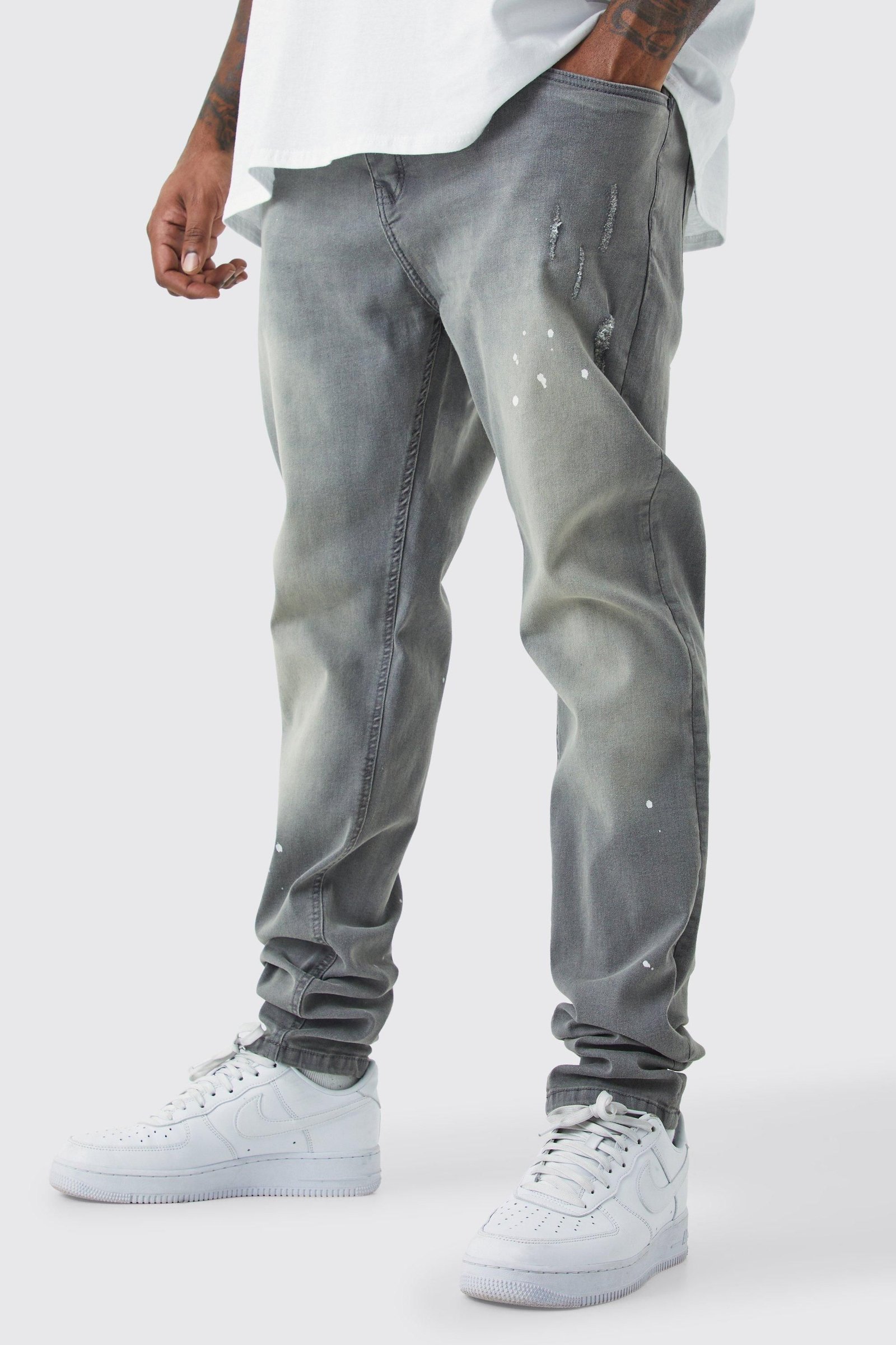 Plus Skinny Stretch Stacked Tinted Jeans