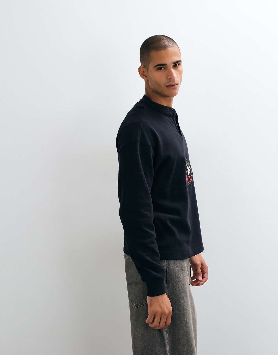 Henley oversize gaufré b imprimé Mickey dyal Noël