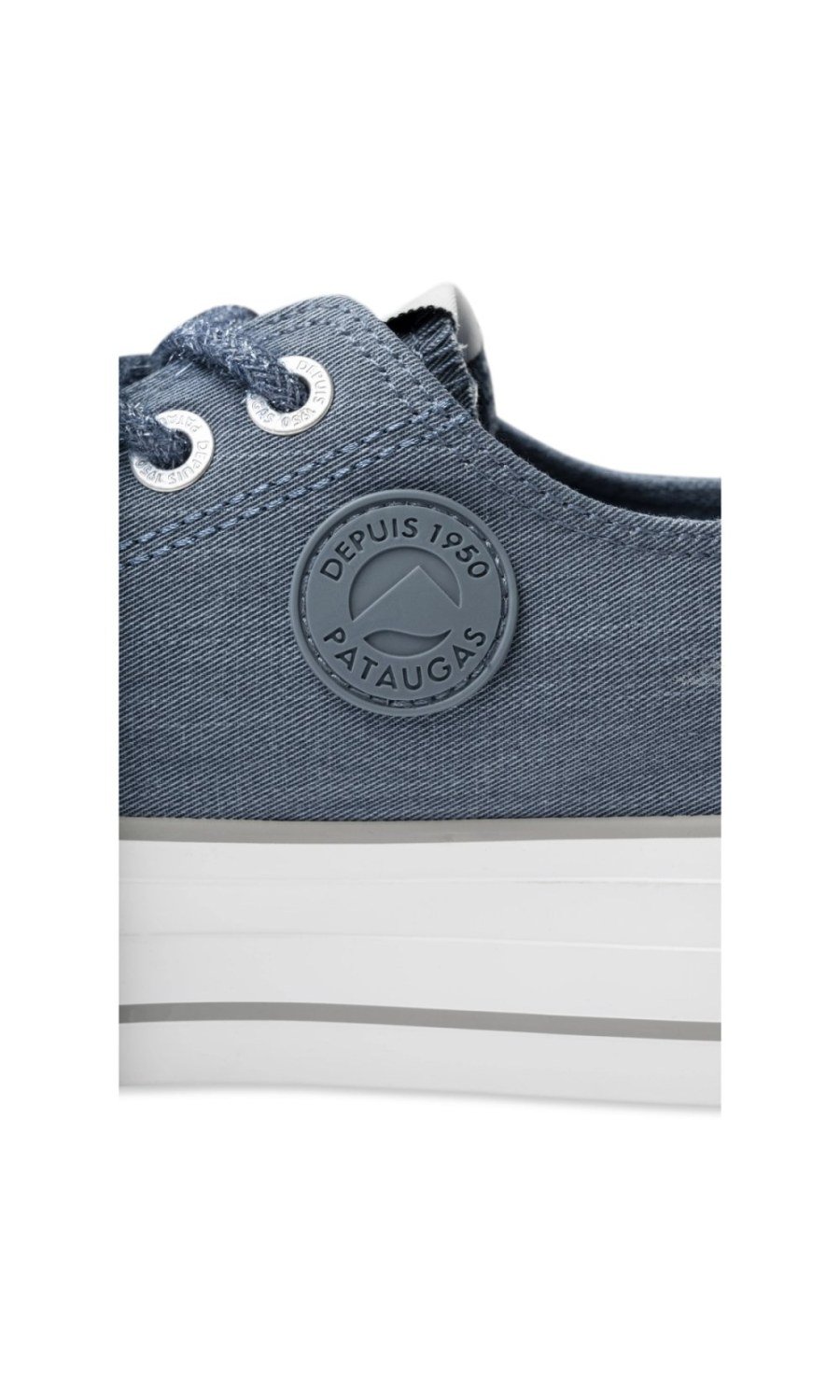 Baskets plateforme en toile bleu jean