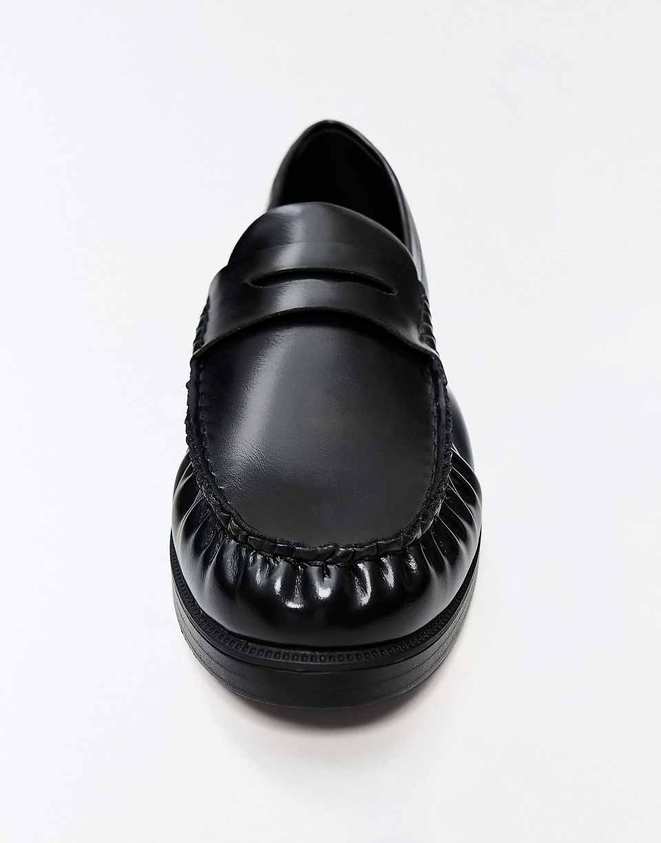 Ruched Loafers - Black