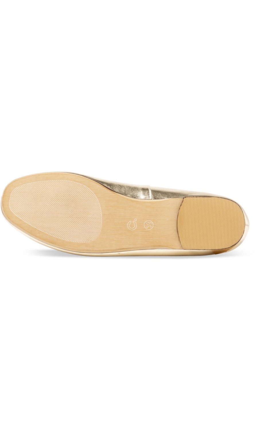 Gold metallic ballerinas with piping