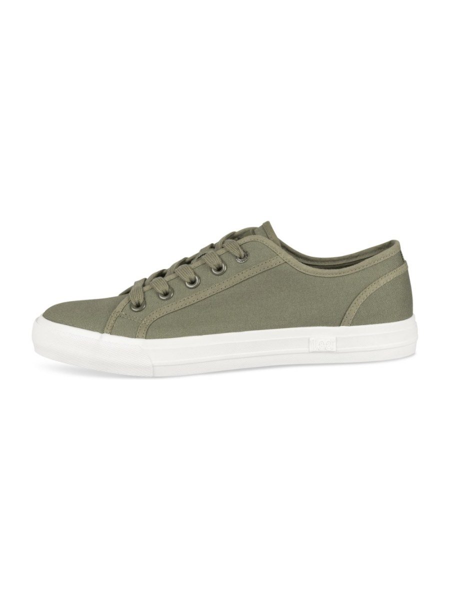 Khaki canvas plain sneakers