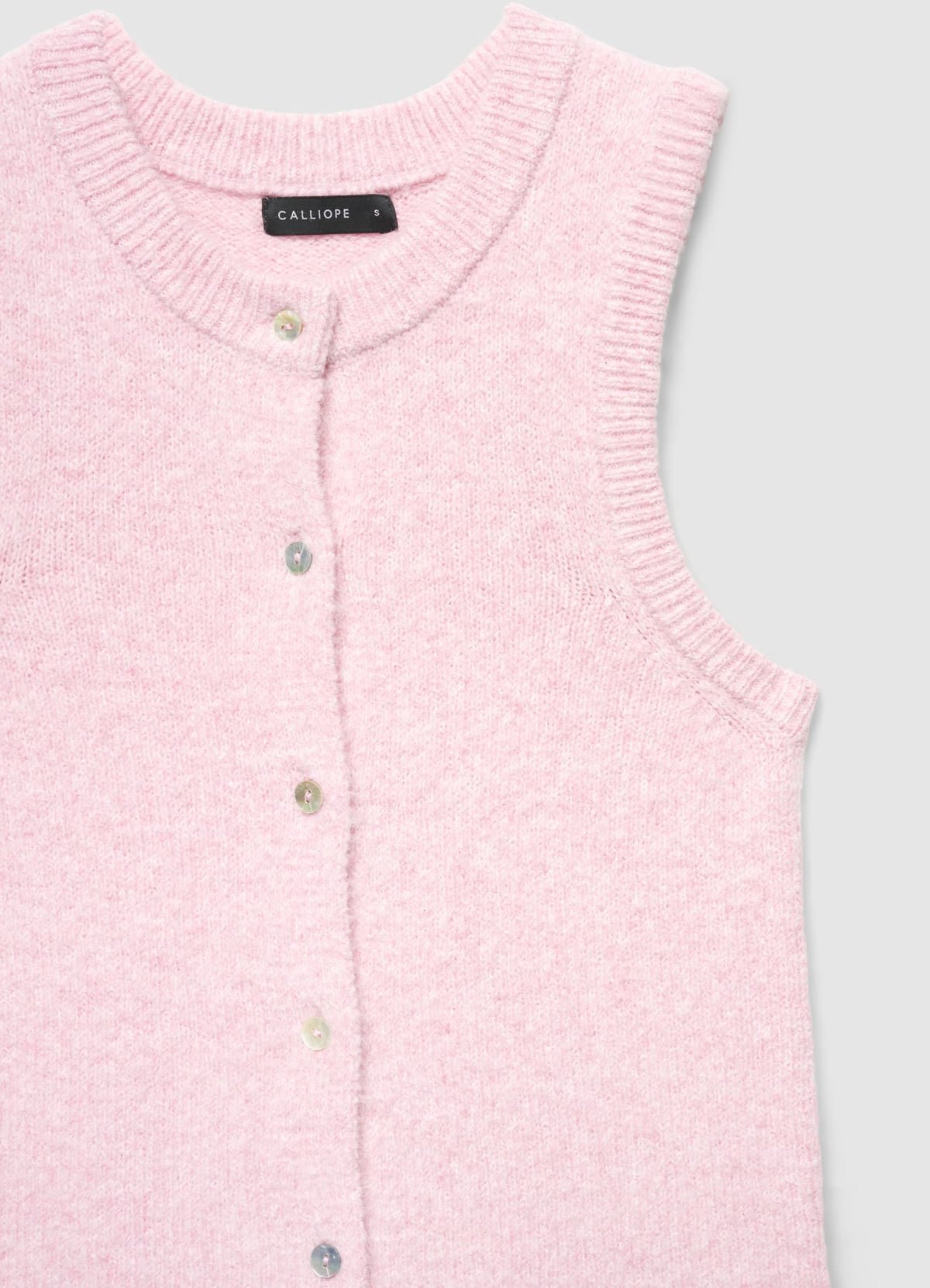 Sleeveless knit waistcoat