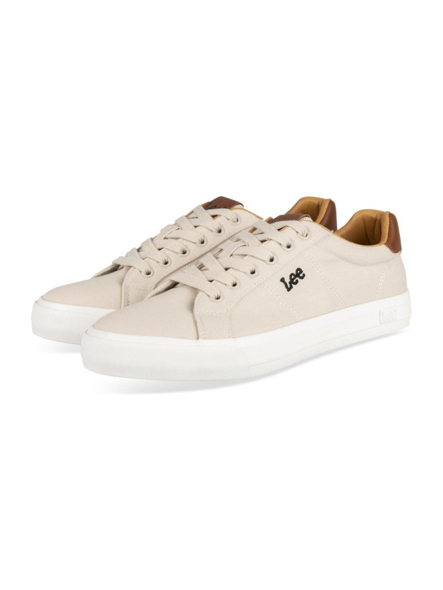 Baskets toile b col camel beige