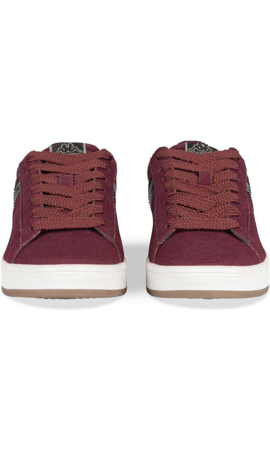 Baskets en suédine contrefort noir bordeaux