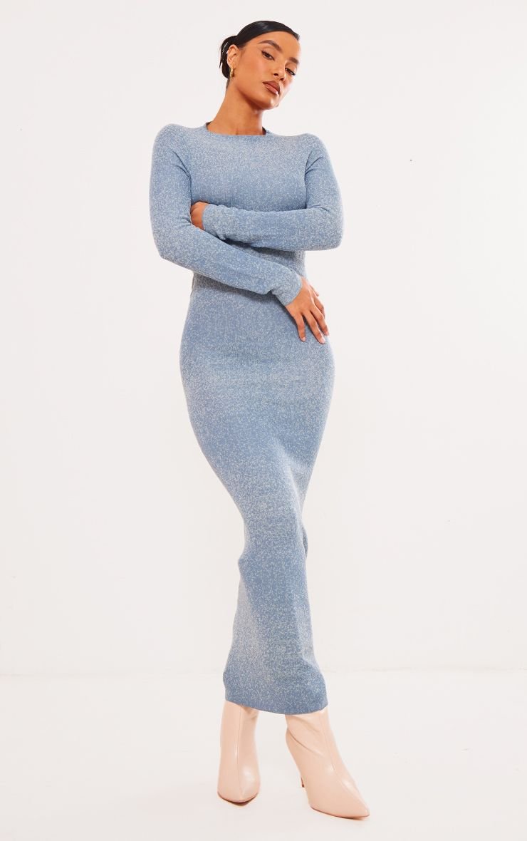 Marl knit open back maxi dress