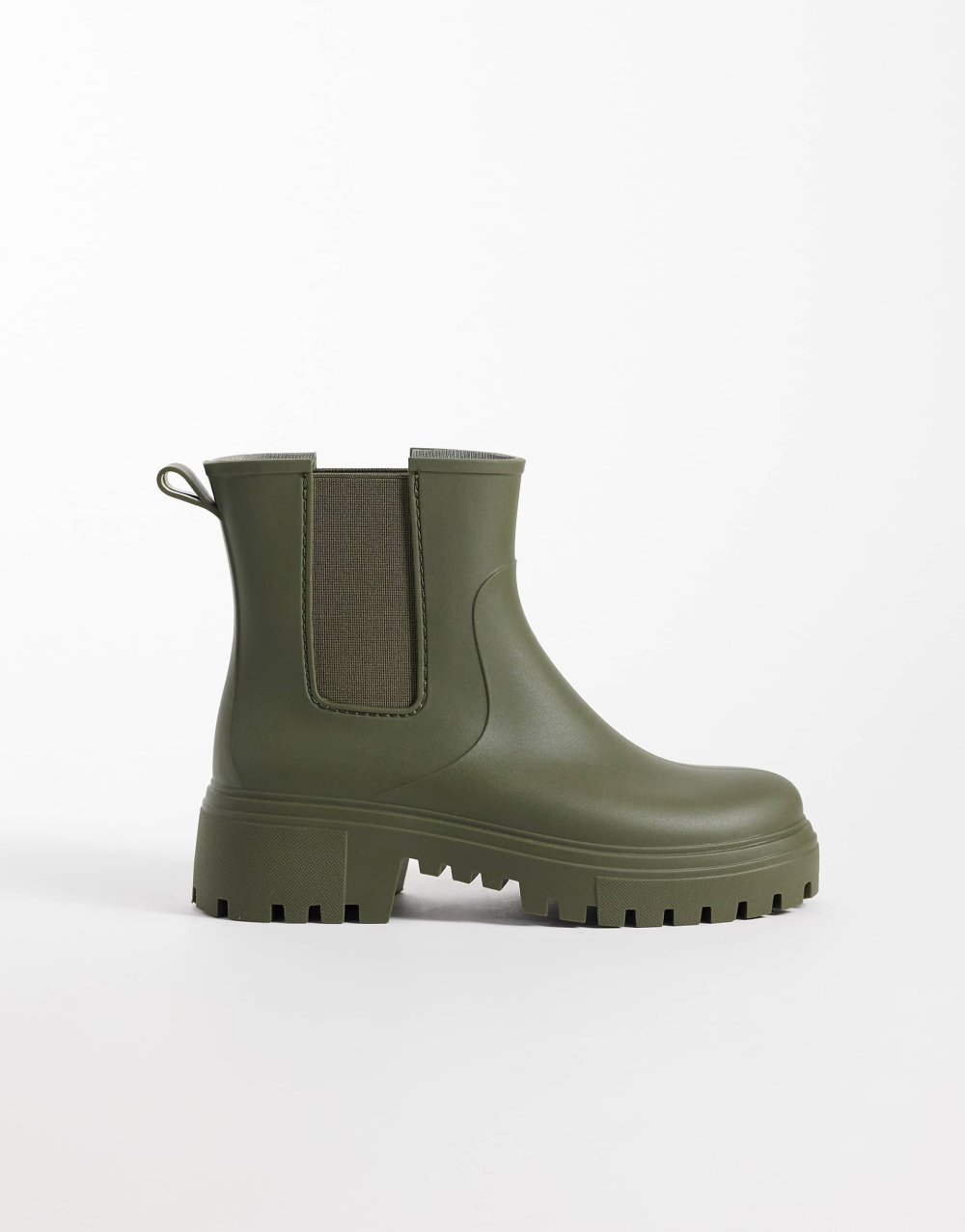 Bottines Chelsea chunky semelle crantée kaki