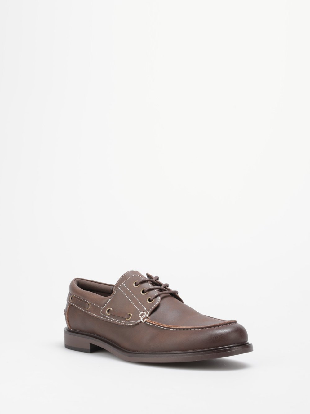 Chaussures bateau à lacets marron