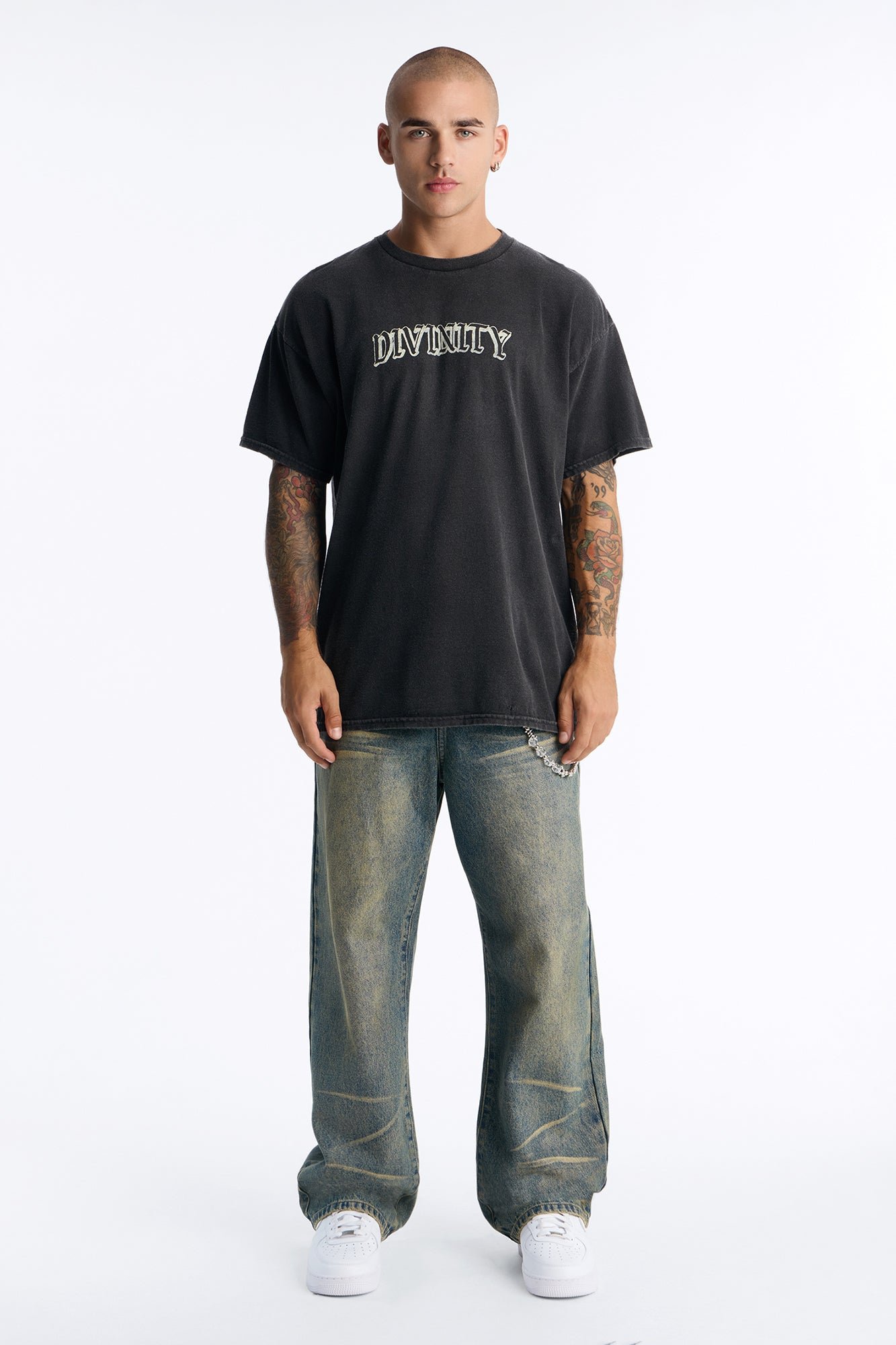 T-shirt oversize vintage effet usé Divinity