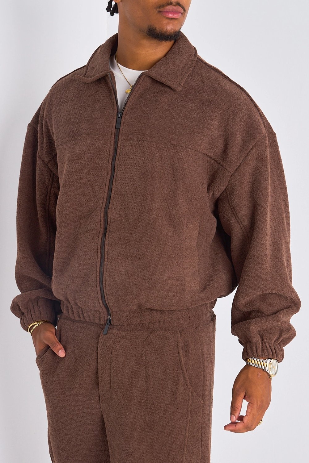 Survêtement veste b zip w jogging marron