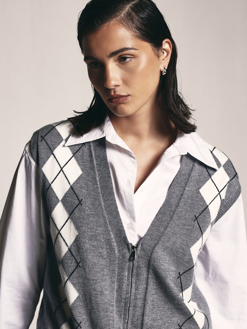 Pull bla kmam b sensla argyle, gris