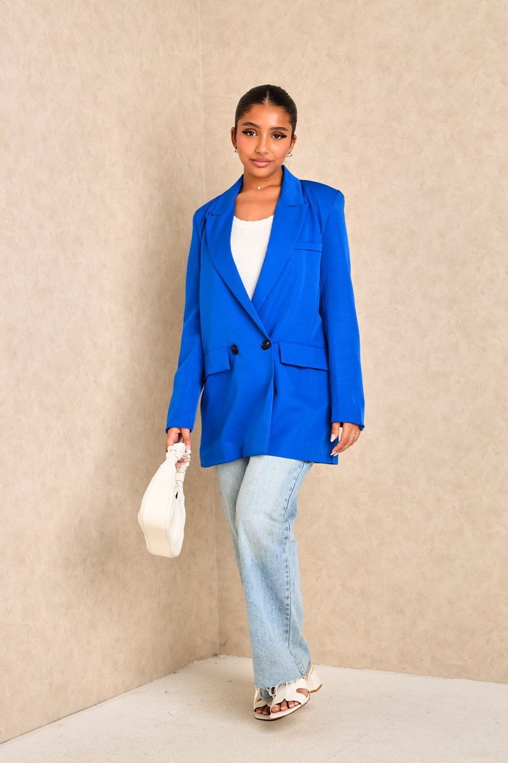 Veste blazer classique bleu électrique