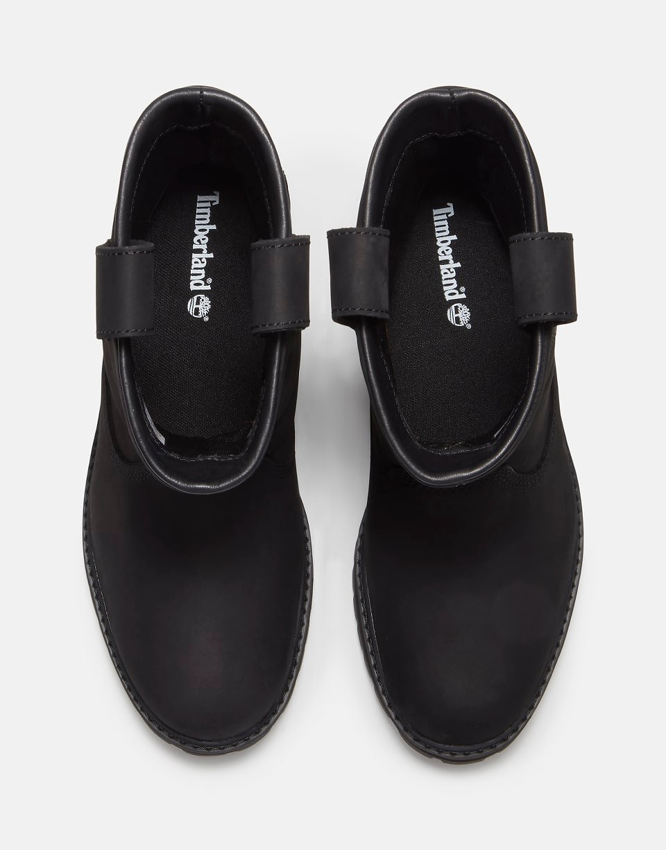 Bottine mi-haute à enfiler en nubuck noir