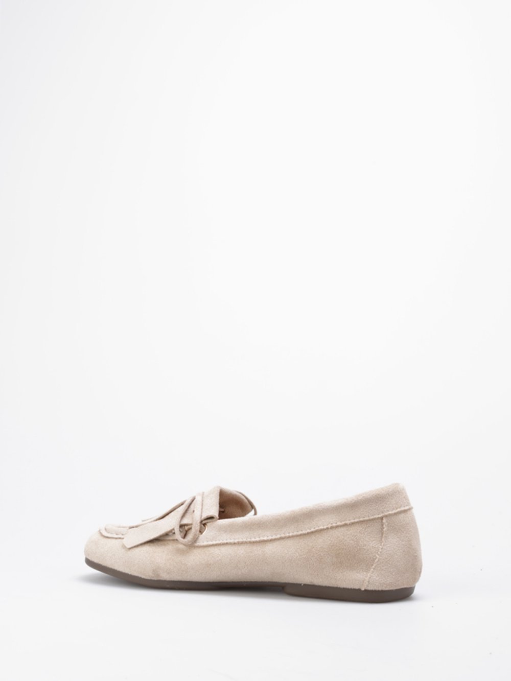 Mocassins suédine b franges taupe