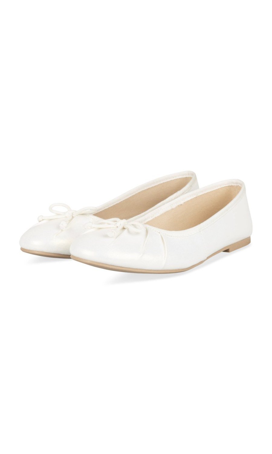 Ballerines nacrées bout froncé blanches