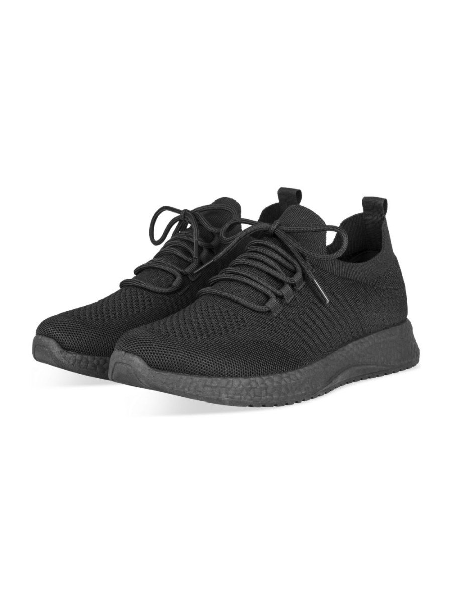 Black ribbed knit sock trainers