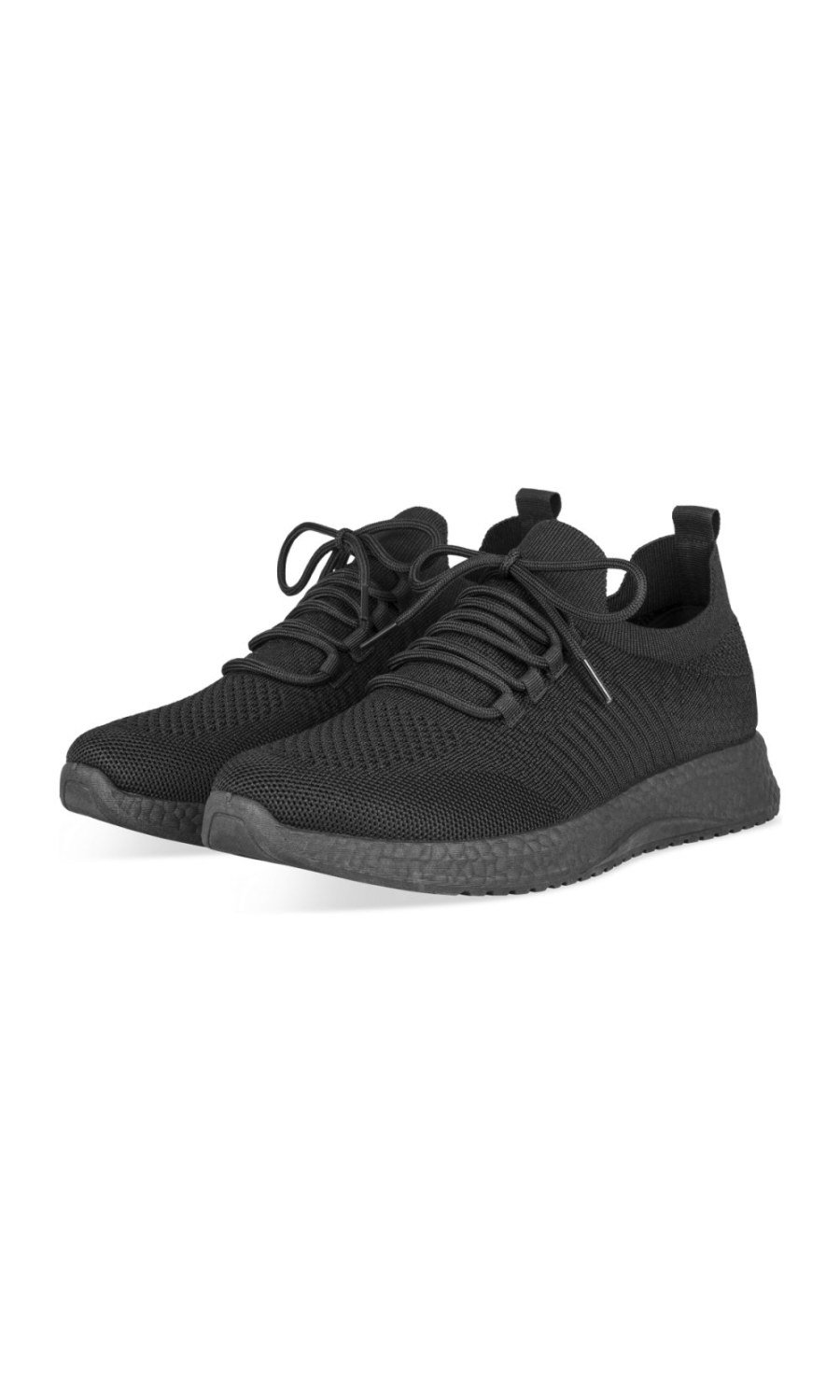 Black ribbed knit sock trainers