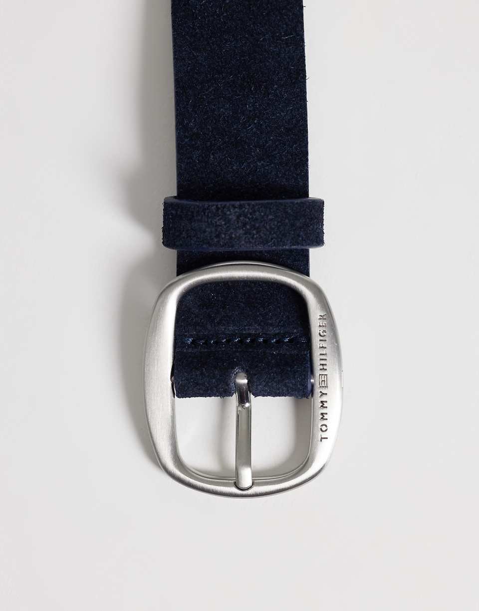 Casual suede belt - Navy