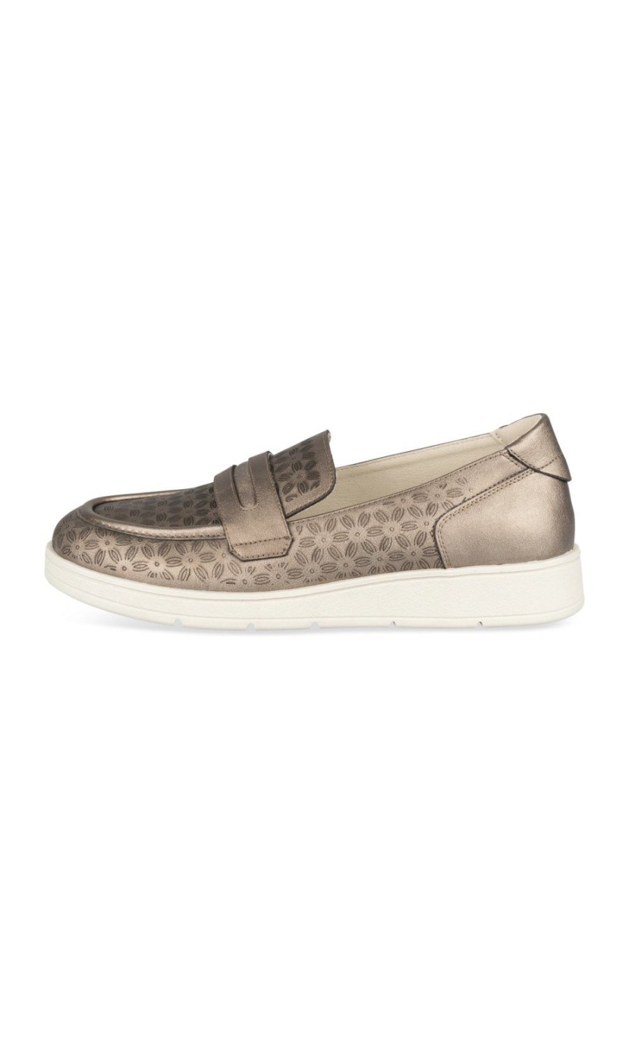 Mocassins ajourés métallisés bronze