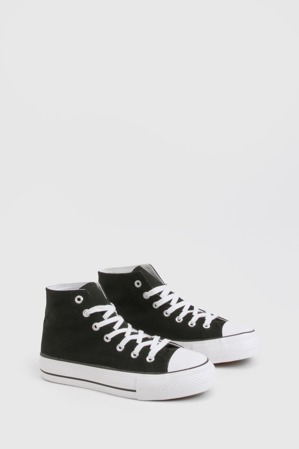 Black high-top platform trainers