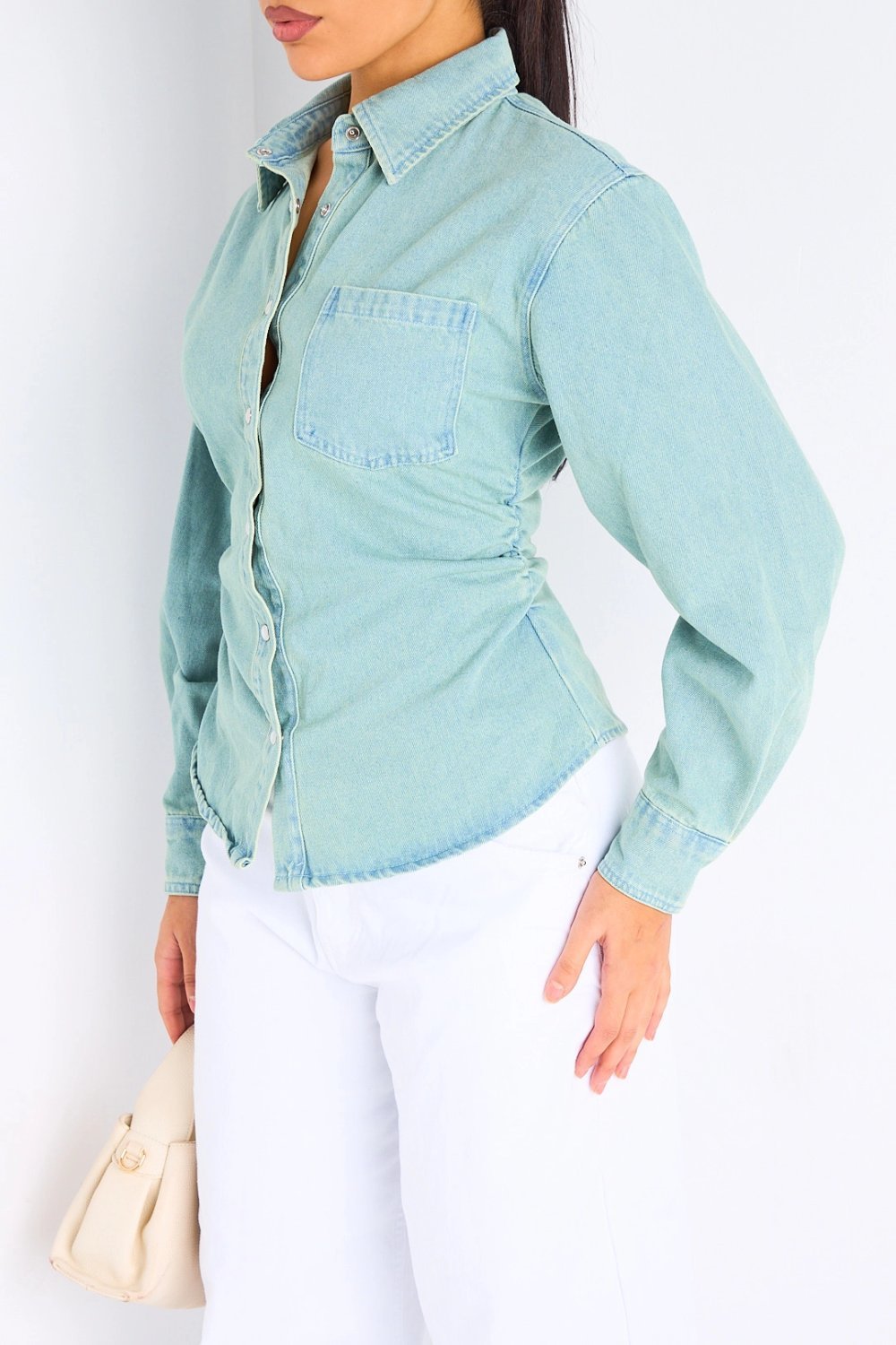 Chemise jean mzayra zre9 délavé