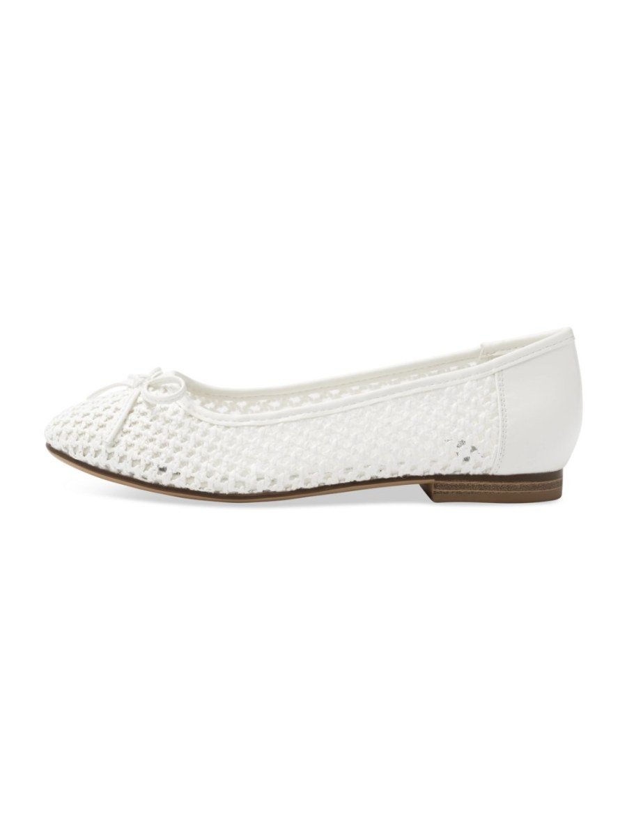 White woven openwork ballerinas