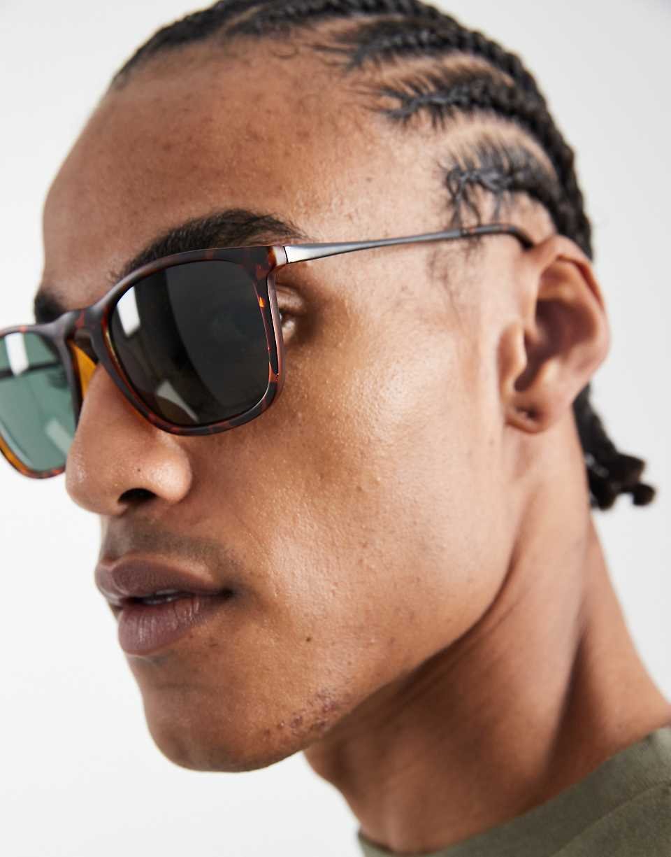 Lunettes de soleil carrées - Écaille de tortue