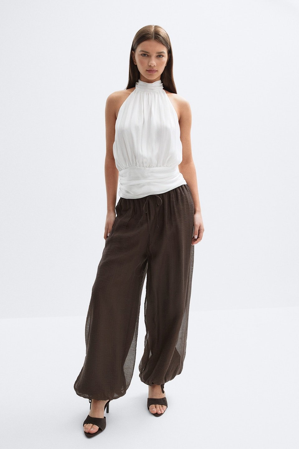 Pantalon ballon transparent à cordon