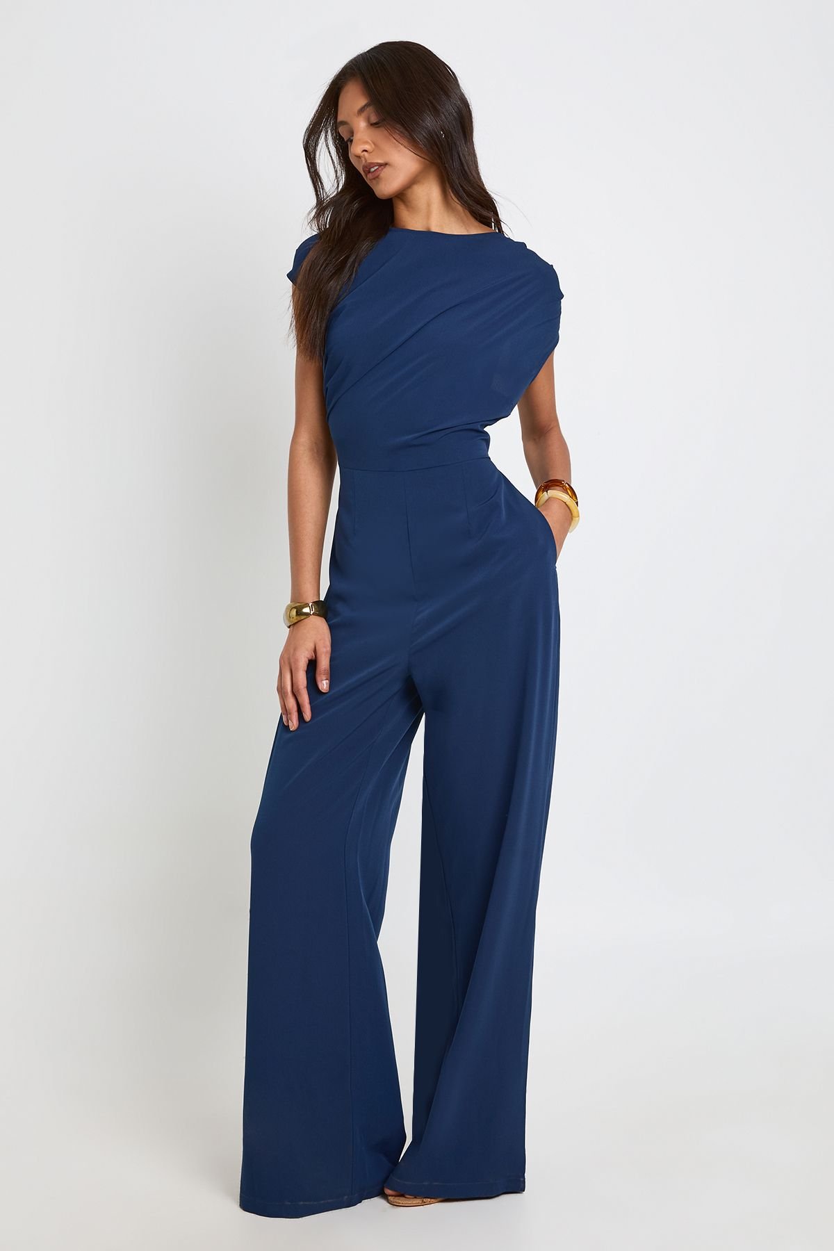 Combinaison Pantalon Large Asymétrique Pour Grandes Tailles