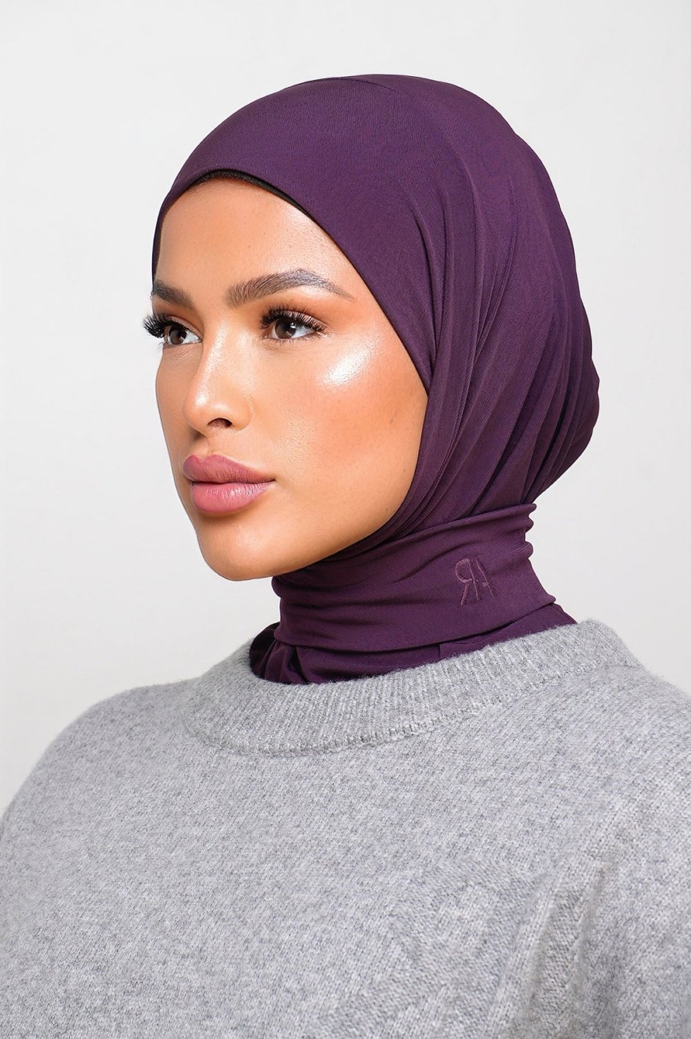 Button-up hijab underscarf - Plum