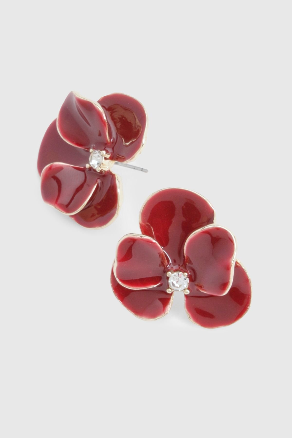 Boucles d'oreilles fleur - Bordeaux