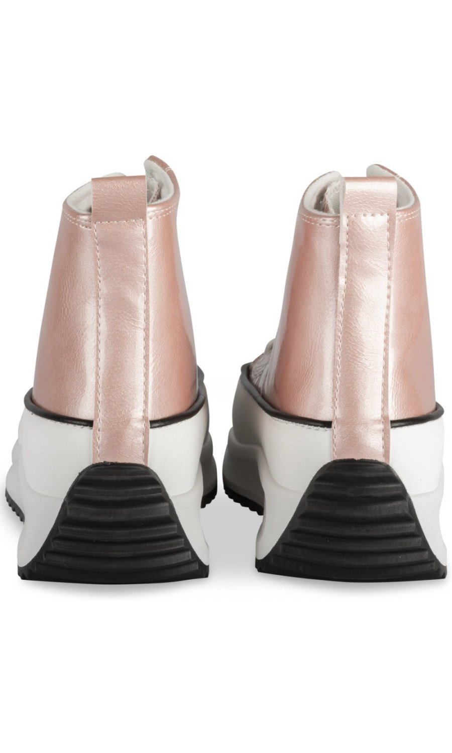 Pink metallic high-top sneakers