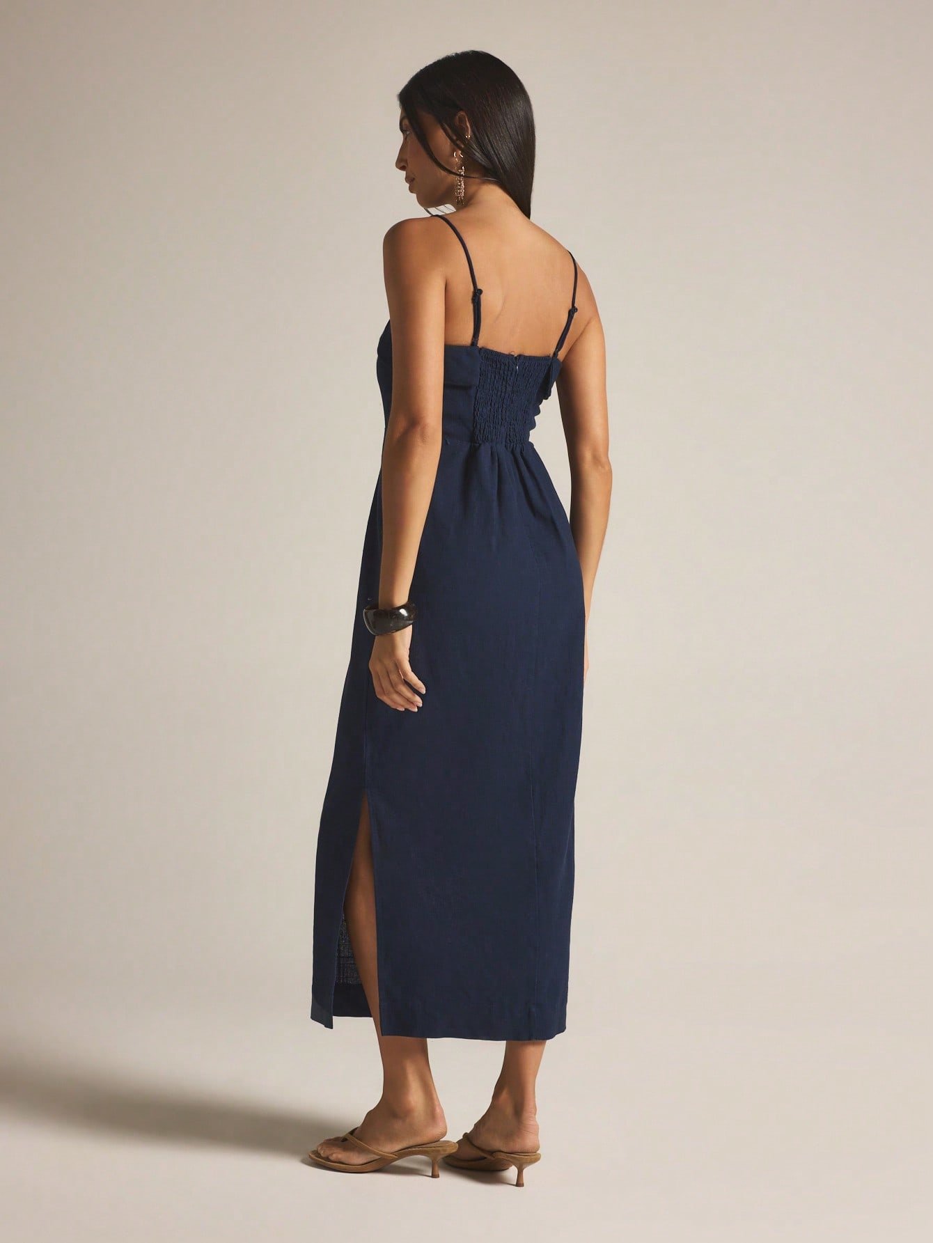 Robe midi b bretelles rqaq