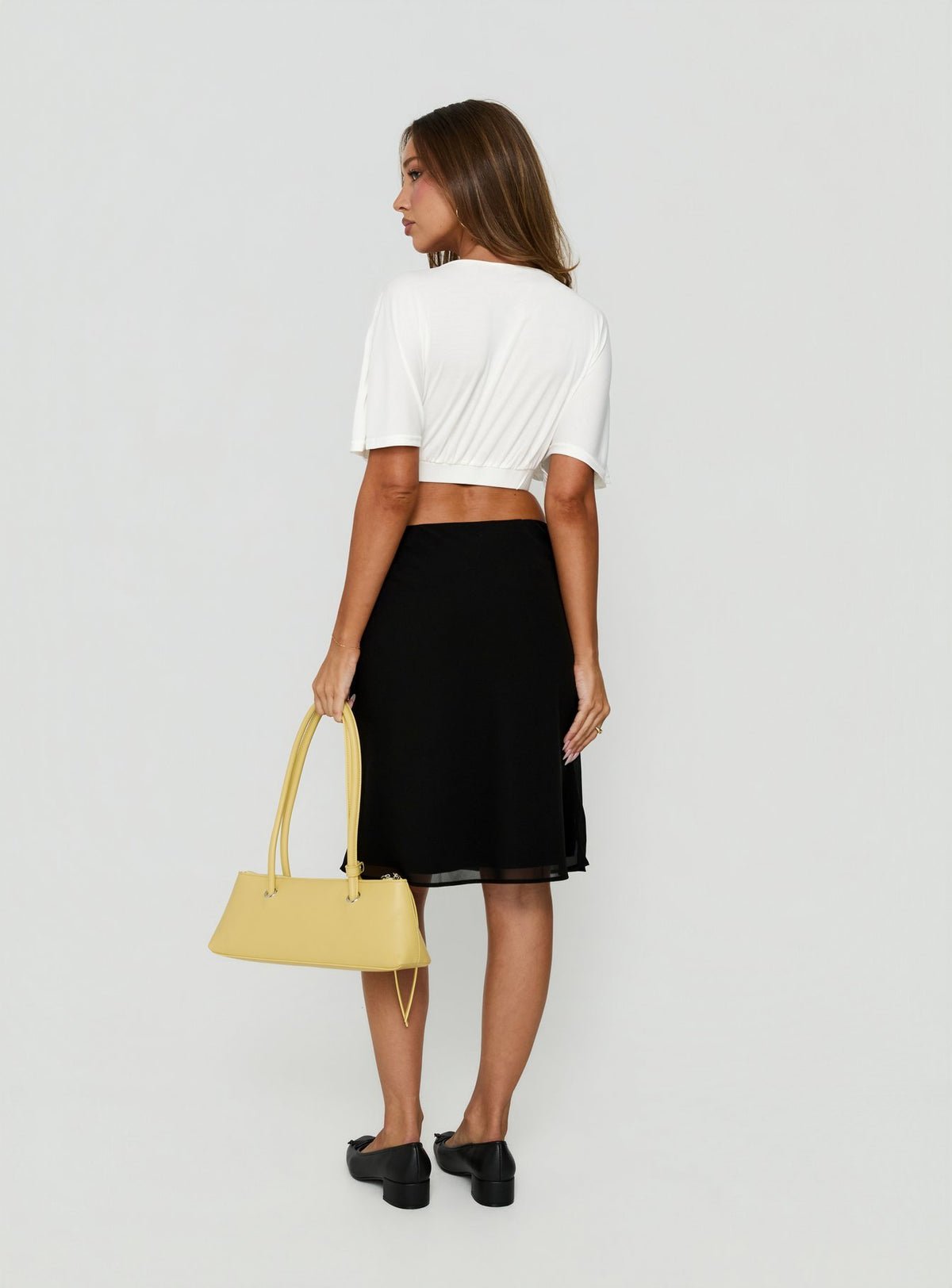 Jupe mi-longue taille basse