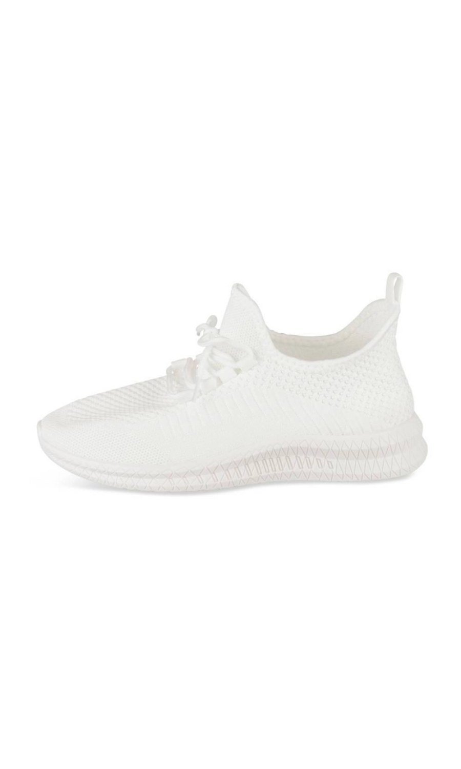 White open-knit slip-on sneakers