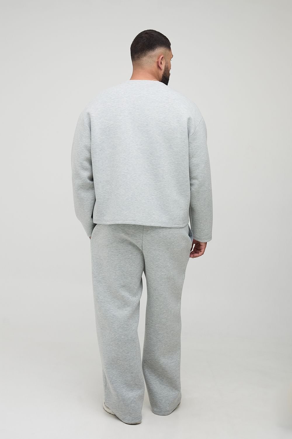 Plus Scuba Marl Cardigan oversize à coupe boxy brodé