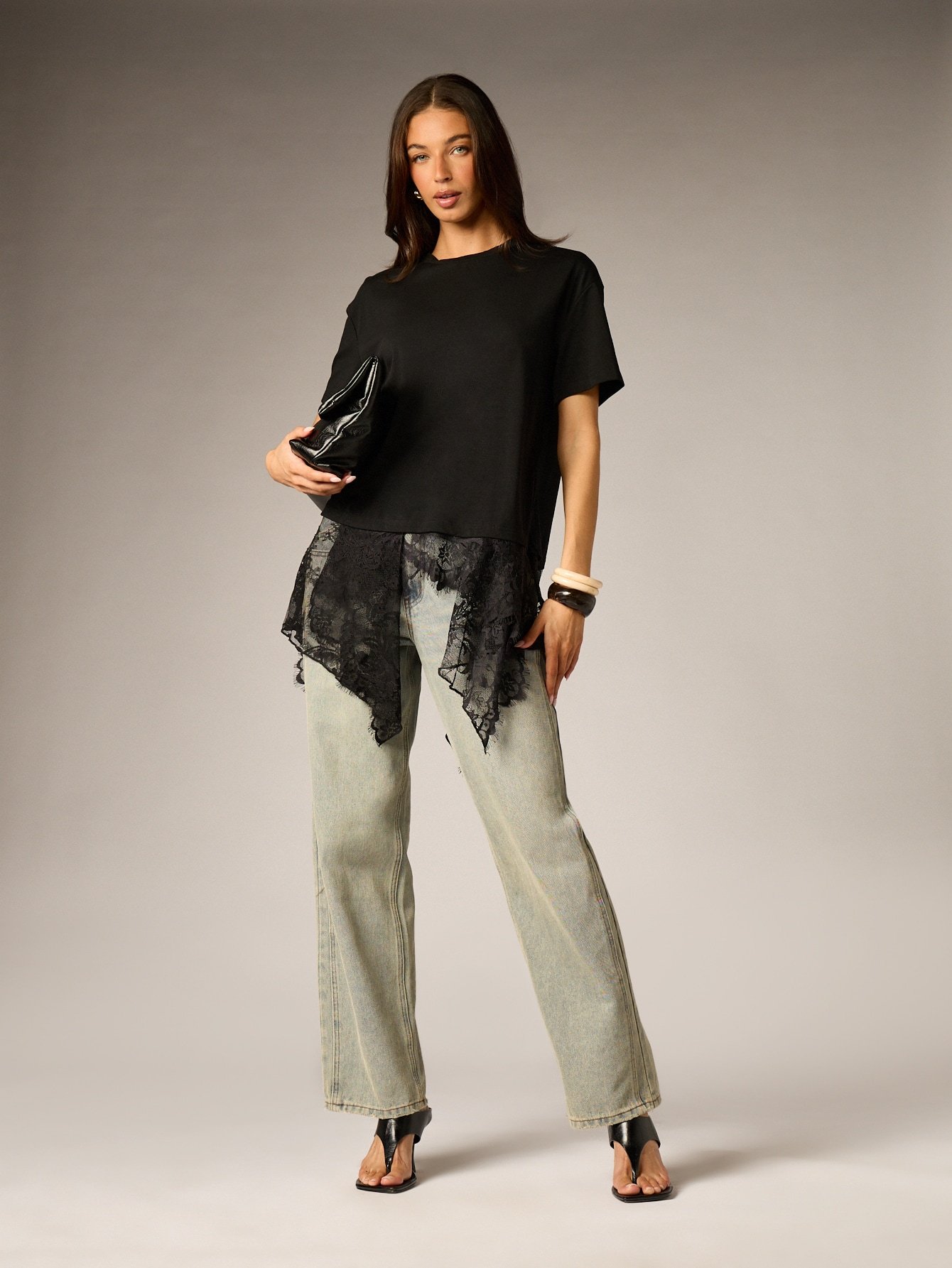 T-shirt oversize coupe boxy à col ras-du-cou