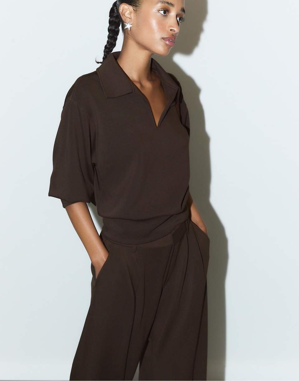 Soft-touch smart trousers - Brown