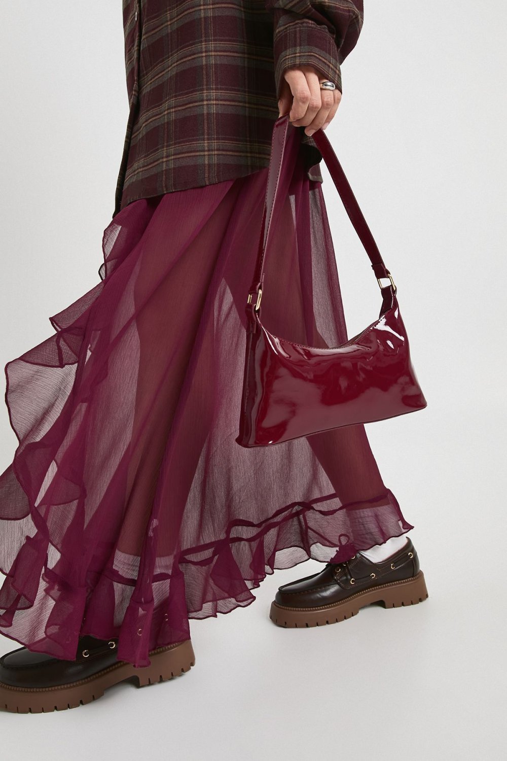 Patent shoulder bag