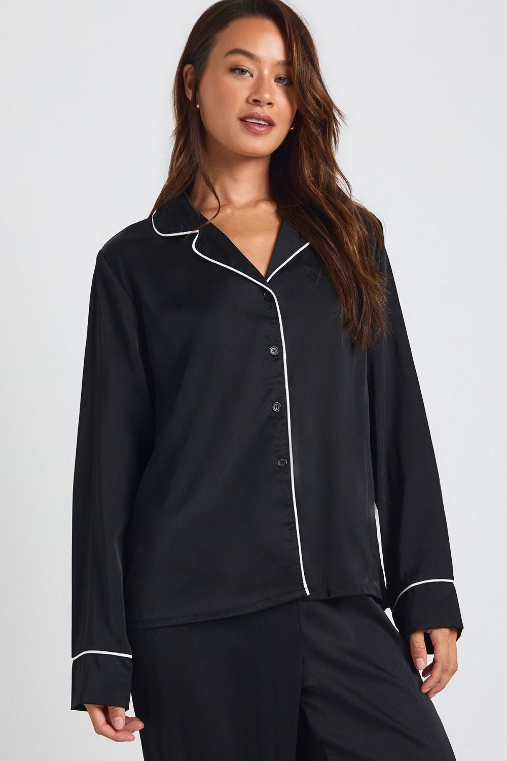 Satin shirt and trouser pyjama set - Tall