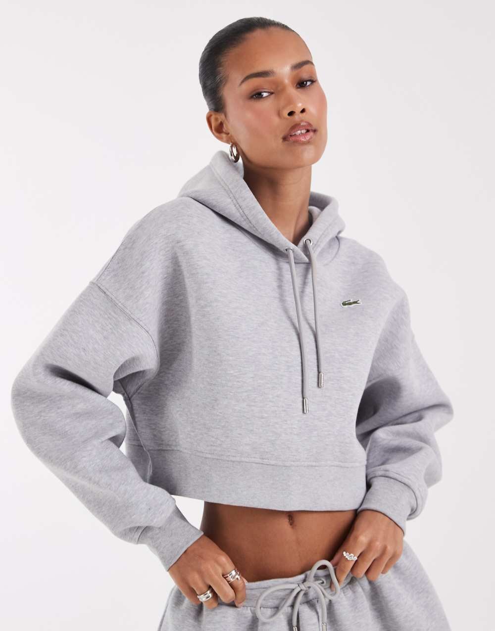 Cropped hoodie in grey