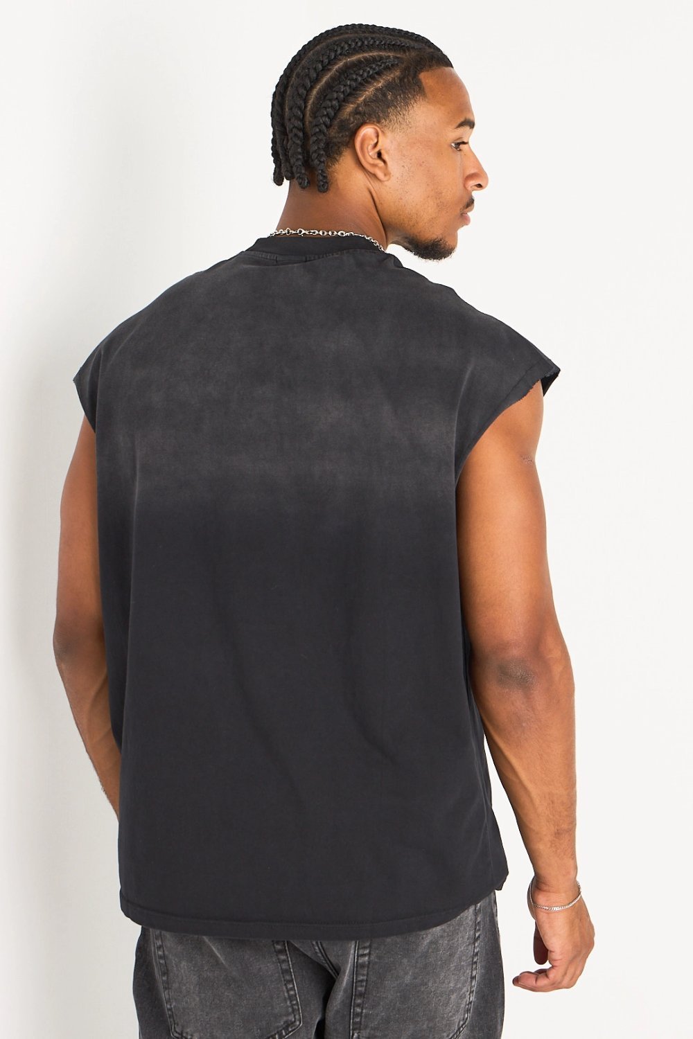 T-shirt bla manches large b ktaba k7el