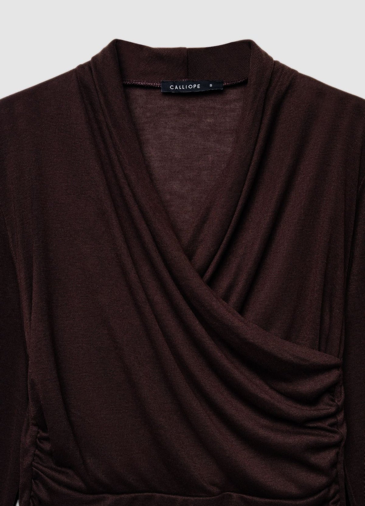 Ruched wrap-front top
