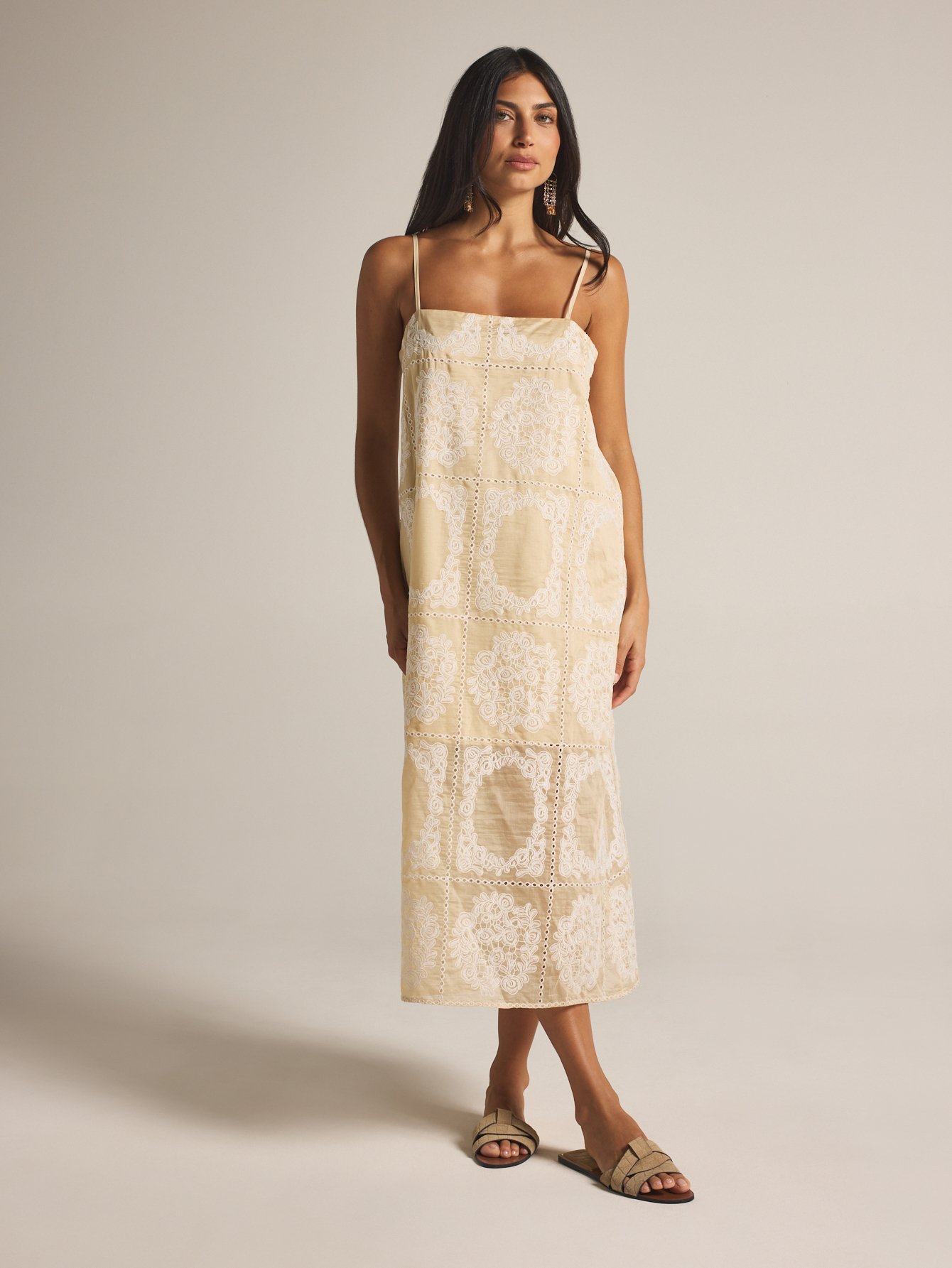 Robe boho mi-longue mtarza b col mrabba3