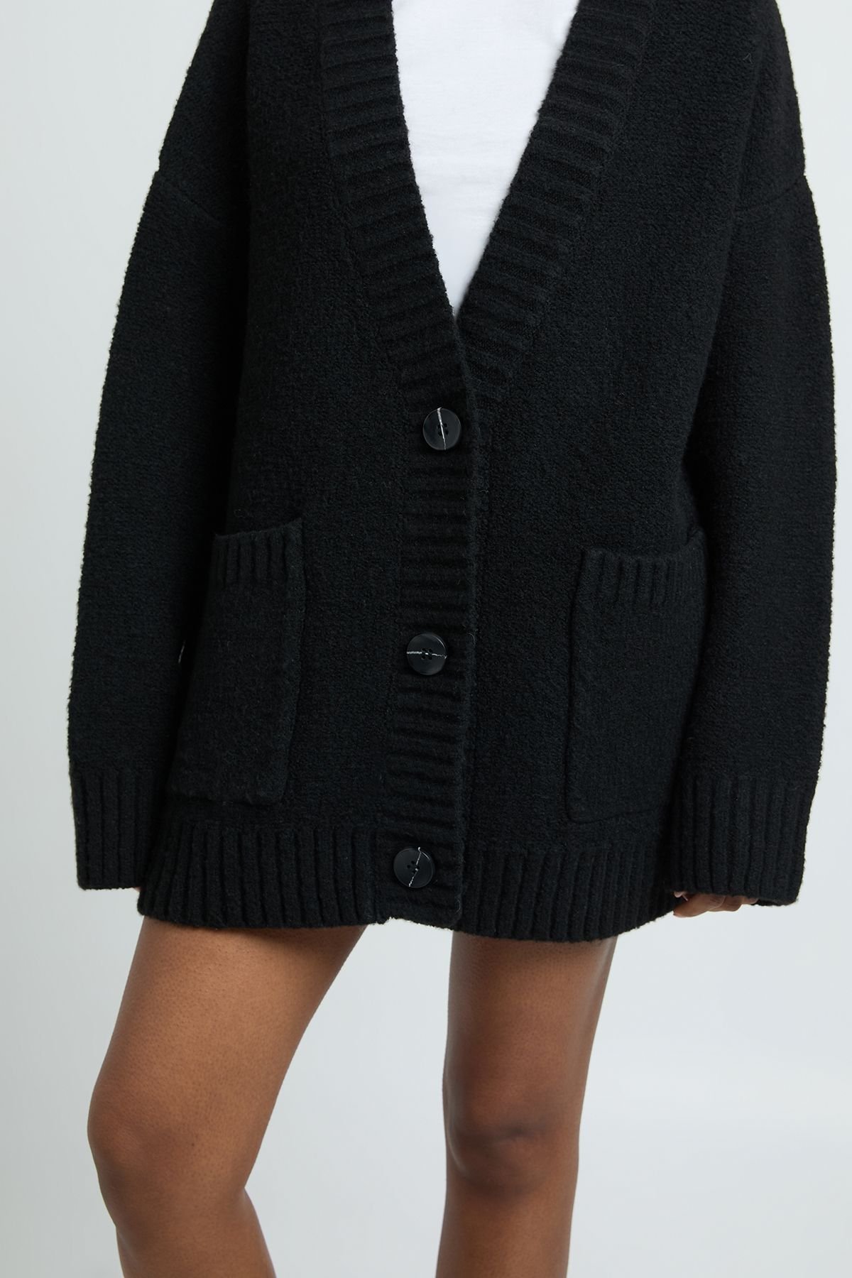 Gilet boyfriend oversize en maille épaisse