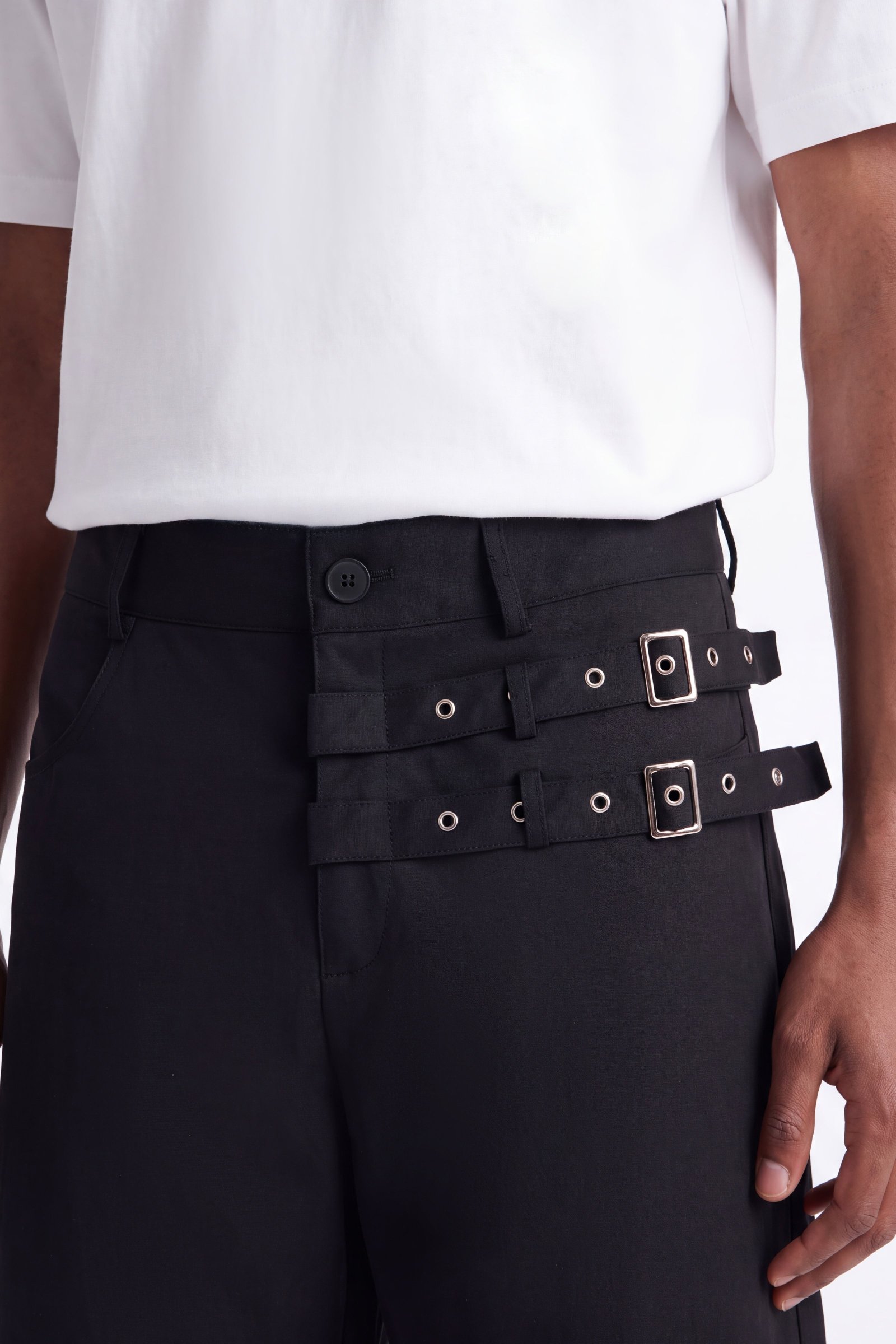 Dual Buckle Wide Leg Pant