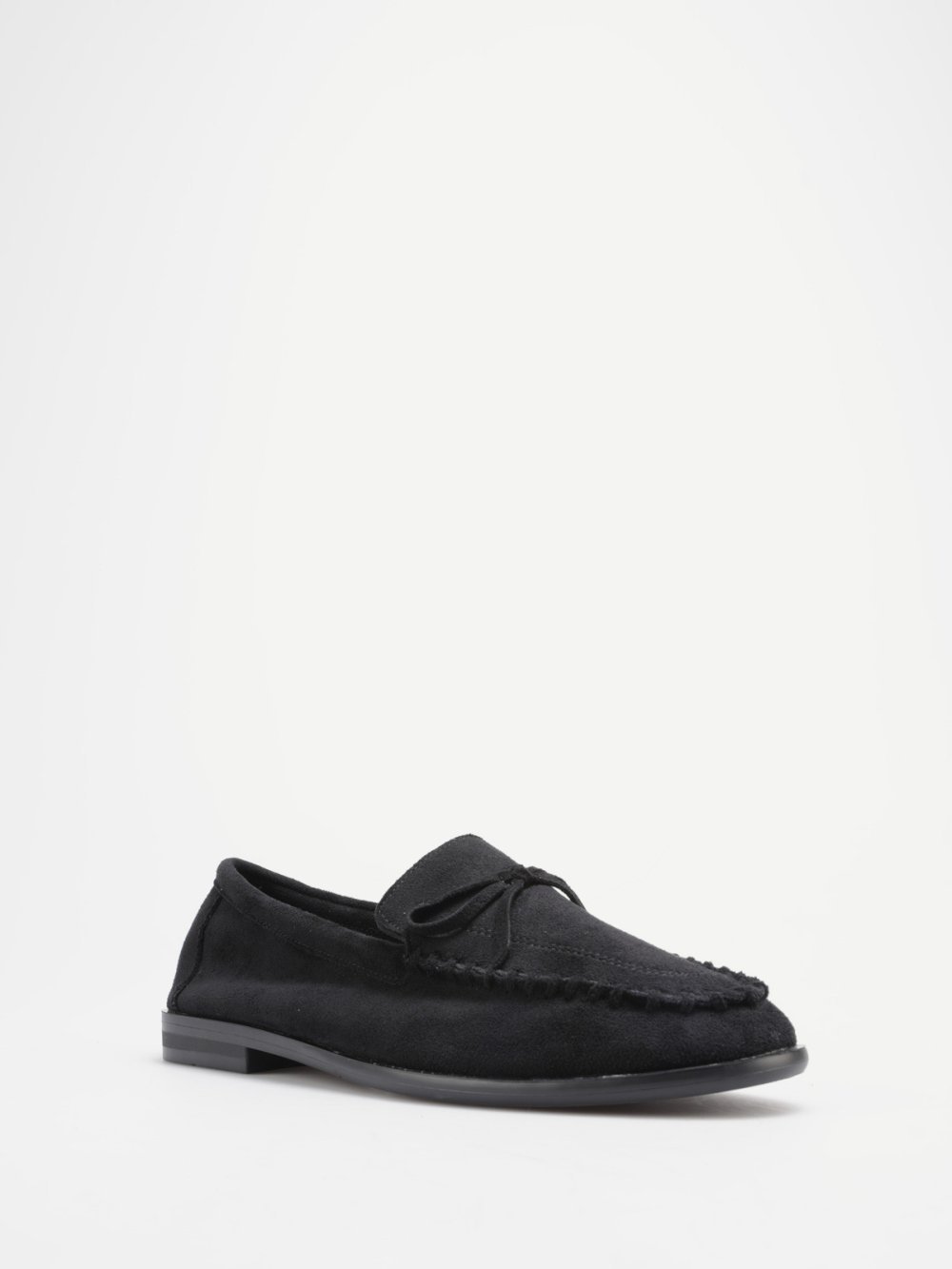 Mocassins en suédine à nœud noirs